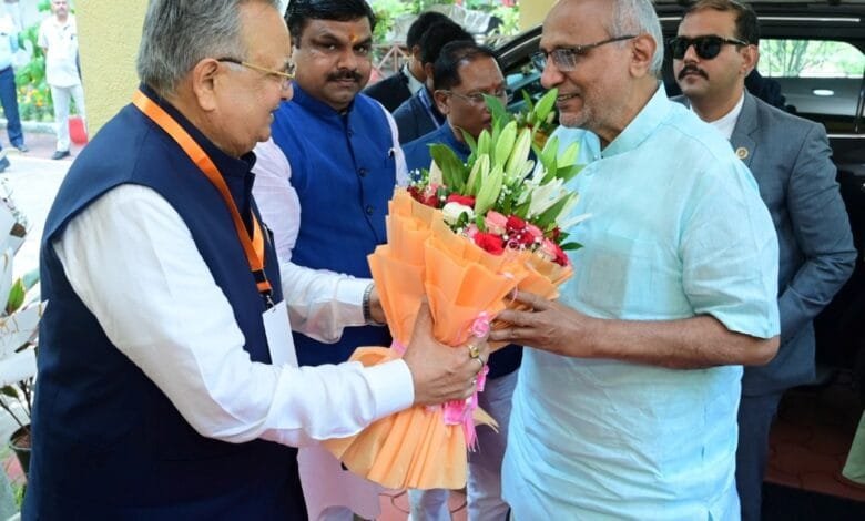 राजनांदगांव : उपराष्ट्रपति सीपी राधाकृष्णन का स्पीकर हाऊस राजनांदगांव में हुआ आत्मीय स्वागत