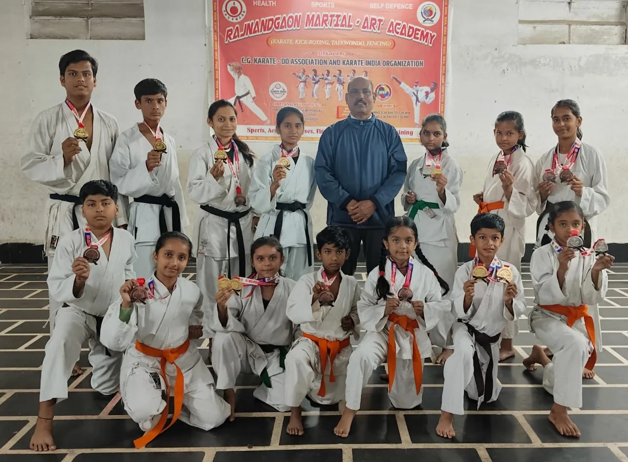 राजनांदगांव : ऑल इंडिया ओपन कराते चौंपियनशिप रायपुर में संस्कारधानी को 24 पदक