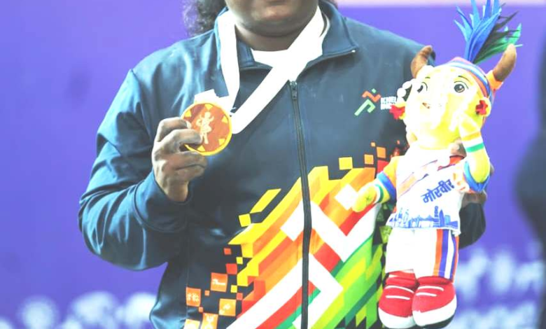 CG : खेलो इंडिया ट्राइबल गेम्स 2026 : 86 किलोग्राम भारोत्तोलन में महाराष्ट्र की साक्षी बुरकुले ने जीता स्वर्ण