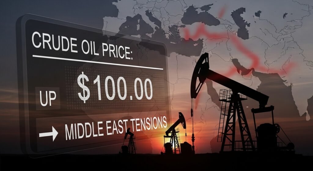 मिडिल ईस्ट में बढ़ते तनाव के कारण कच्चे तेल की कीमतें $100 के पार: Strait of Hormuz बंद, भारत समेत पूरी दुनिया पर मंडराया महंगाई का खतरा