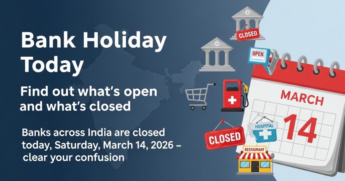 Bank Holiday Today: जानें क्या खुला है क्या बंद आज शनिवार 14 मार्च 2026 को पूरे भारत में बैंक बंद हैं दूर करें कंफ्यूजन