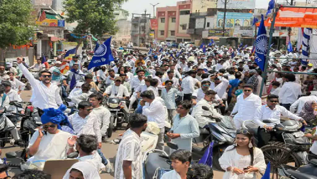 राजनांदगांव : डॉ. अंबेडकर की जयंती अवसर पर निकली बाइक रैली, गूंजा जय भीम…